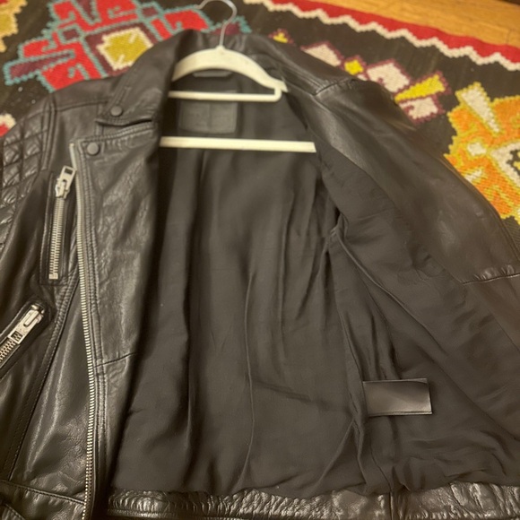 All Saints Black Leather Biker jacket - Picture 15 of 16